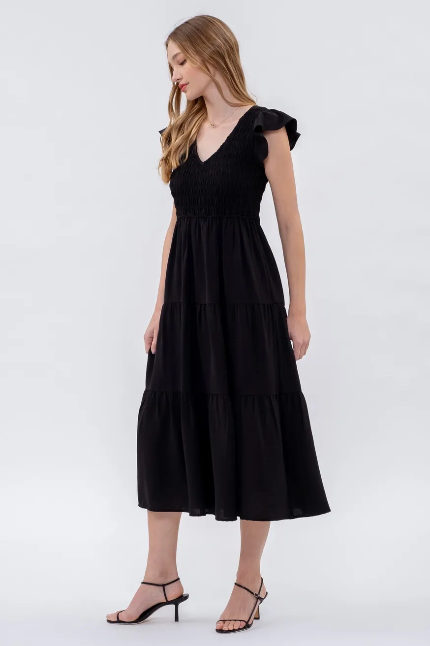 B.Pepper Feyre Flutter Sleeve Maxi Dress
