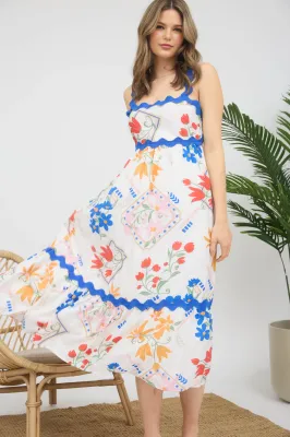 B.Pepper Alis Floral Sleeveless Midi Dress
