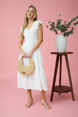 B.Pepper Feyre Flutter Sleeve Maxi Dress