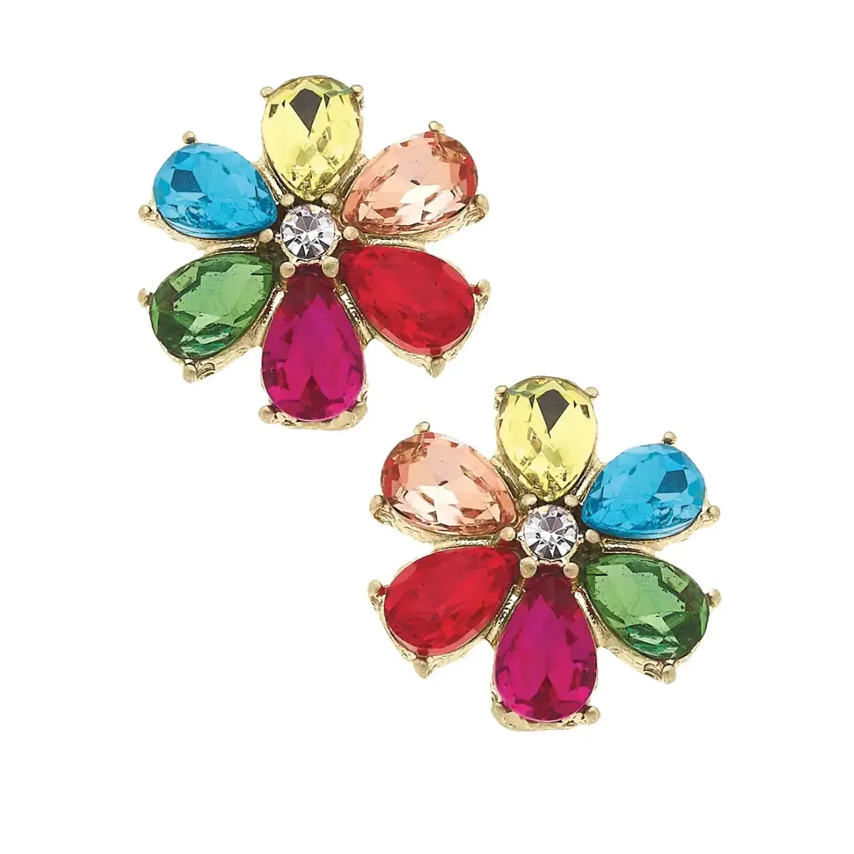 CANVAS Fiesta Rhinestone Flower Studs