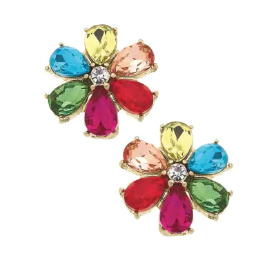 CANVAS Fiesta Rhinestone Flower Studs