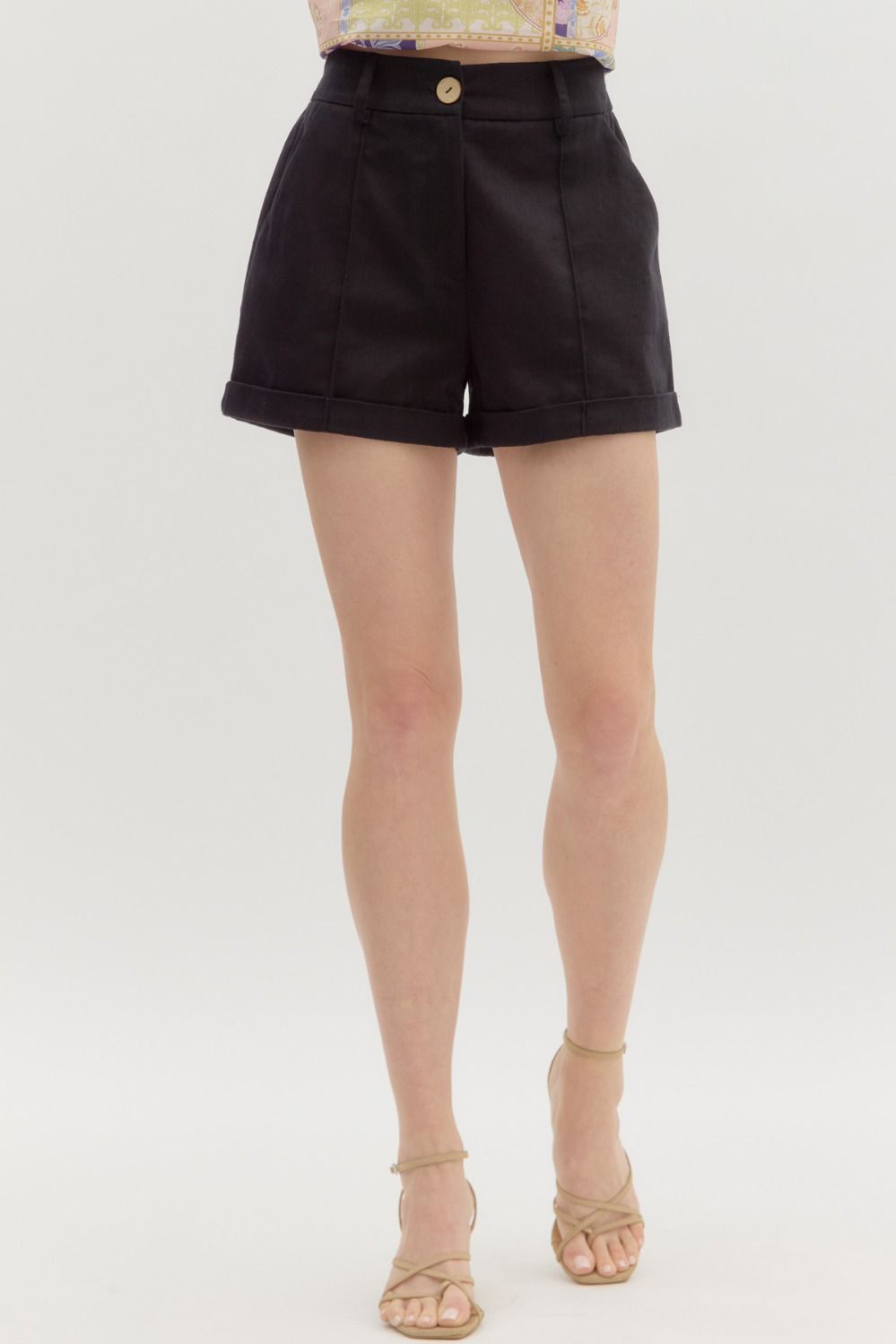 Entro Black Tailored Shorts