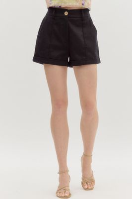 Entro Black Tailored Shorts
