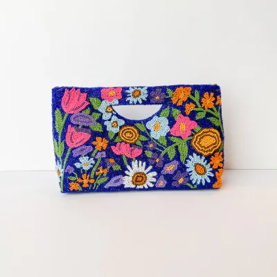 PRIA Beautiful Flowers Purple Basket Crossbody