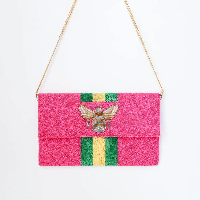 PRIA Bee Envelope Beaded Bag