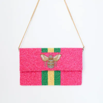 PRIA Bee Envelope Beaded Bag