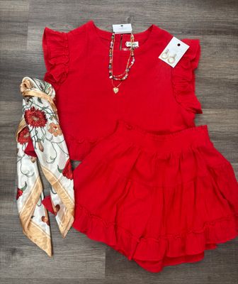 Raya Ruffled Set Top &amp; Shorts