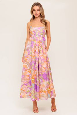 FT Adrialys Watercolor Midi Dress