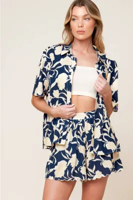 FT Nani Navy Top/Short Set