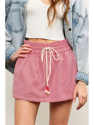 MUSTARD SEED Retro Red Stripe Skort