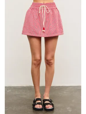 MUSTARD SEED Retro Red Stripe Skort