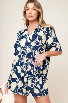FT Nani Navy Top/Short Set