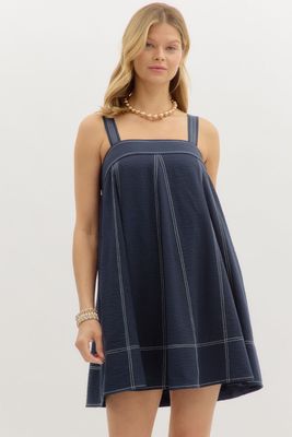 ENTRO Claudette Navy Mini Dress