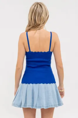 B.Pepper Scalloped Cami Top-Blue