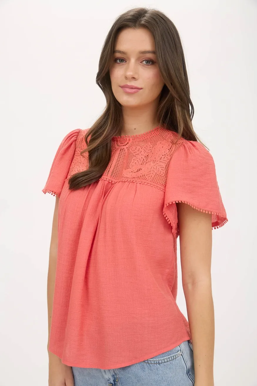 B.Pepper Coraline Yoke Blouse