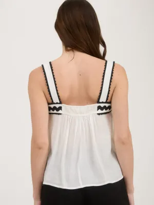 B.Pepper Vivian Front Bow Tank-White