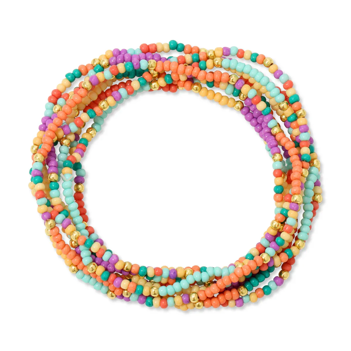 Splendid Iris Seed Bead Bracelet-Plated