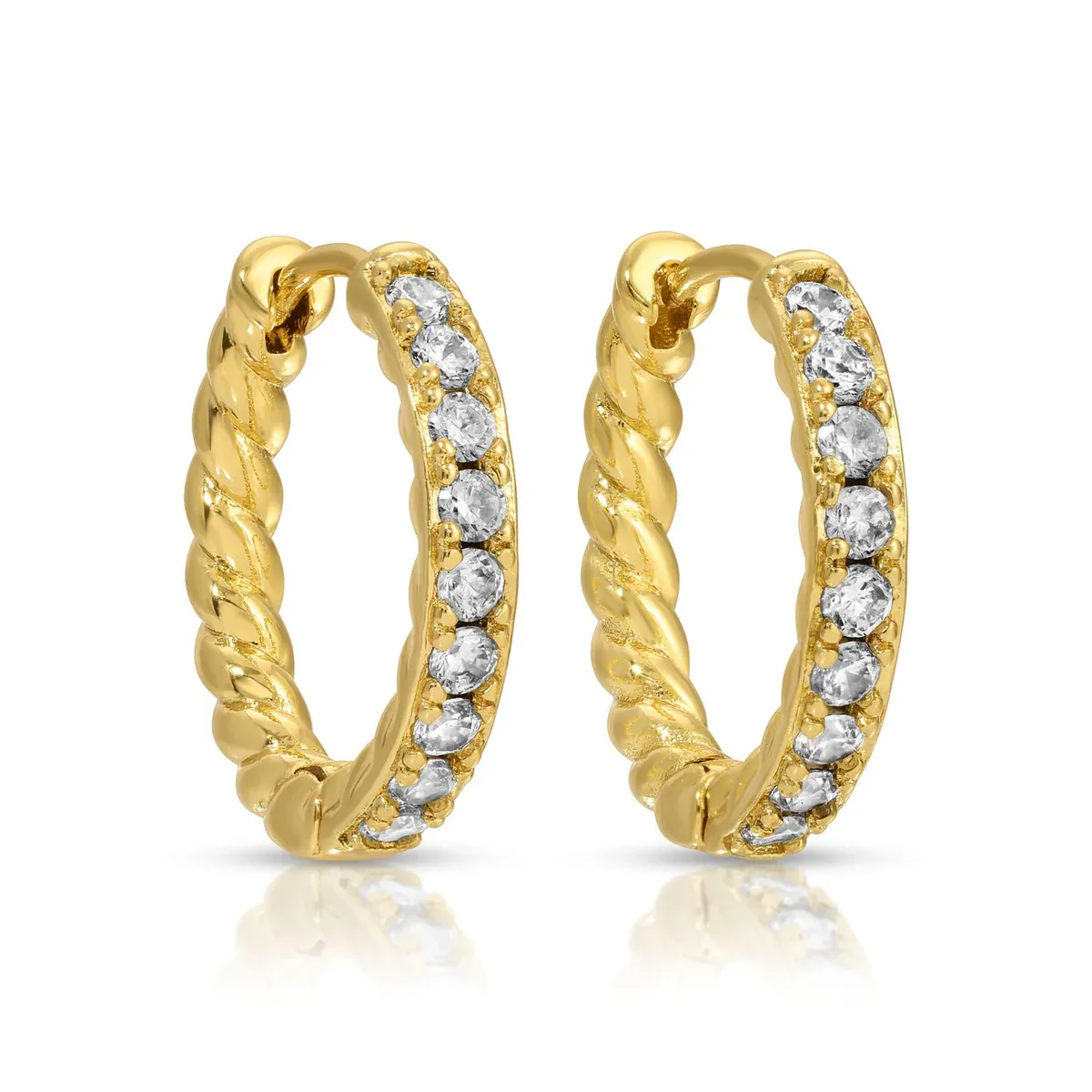 Splendid Iris CZ Twist Huggies 