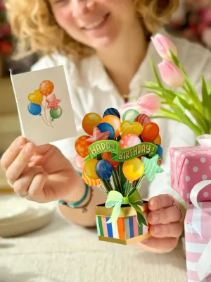 FreshcutPaper Mini Birthday Balloons Card
