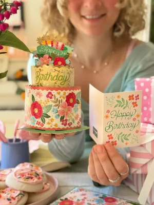 FreshcutPaper Mini Blooming Birthday Cake Card