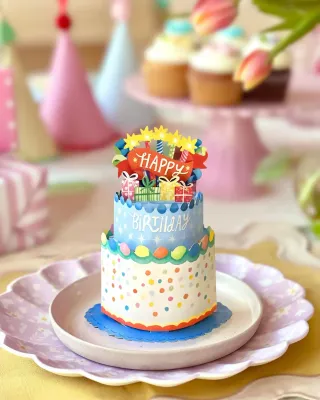 FreshcutPaper Mini Confetti Birthday Cake  Card