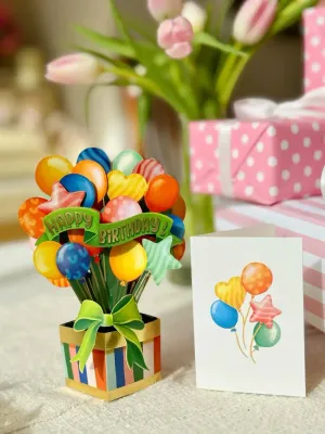 FreshcutPaper Mini Birthday Balloons Card