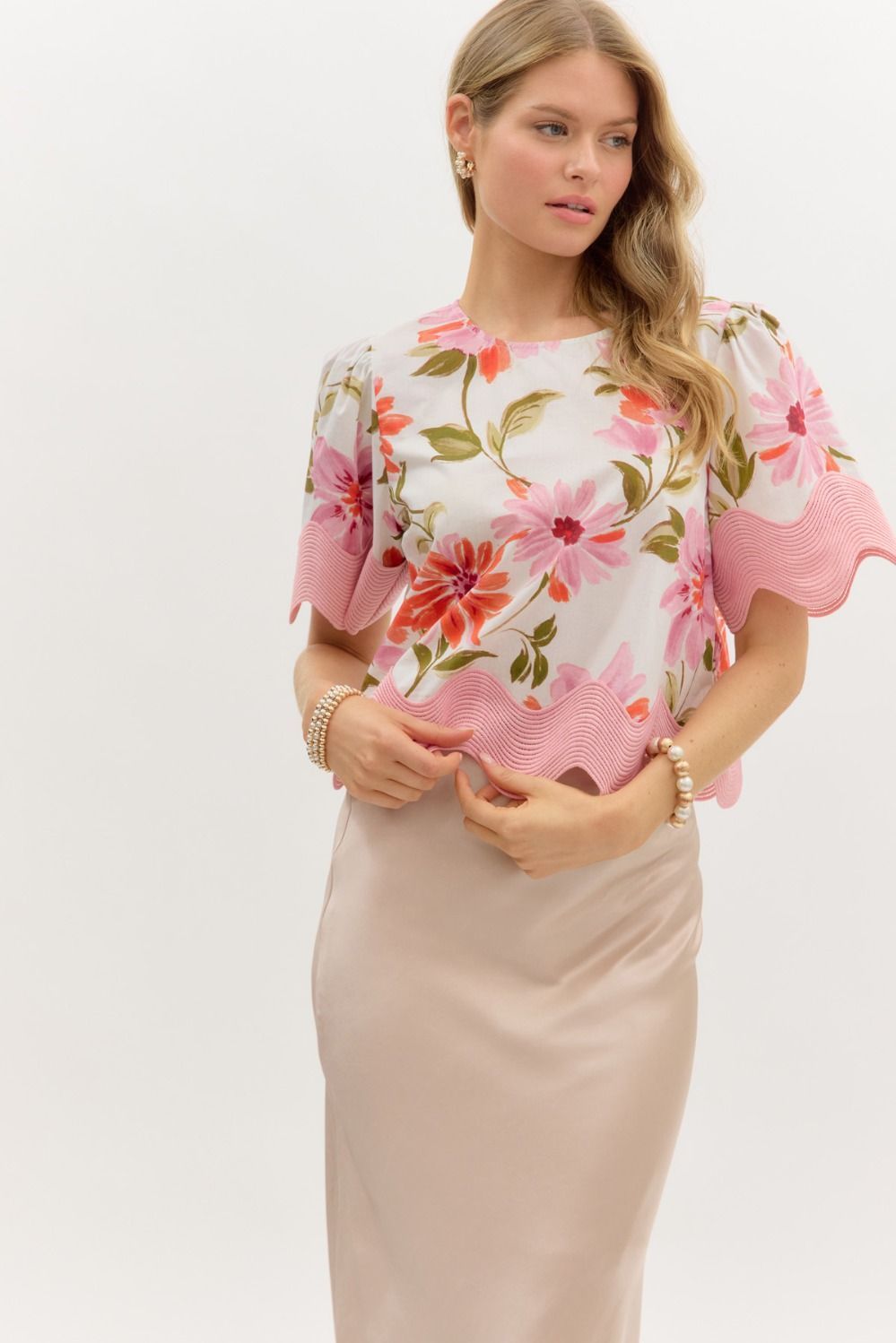 ENTRO Pink Blossom Blouse