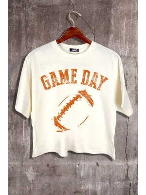 Rust Game Day  Crop Tee 