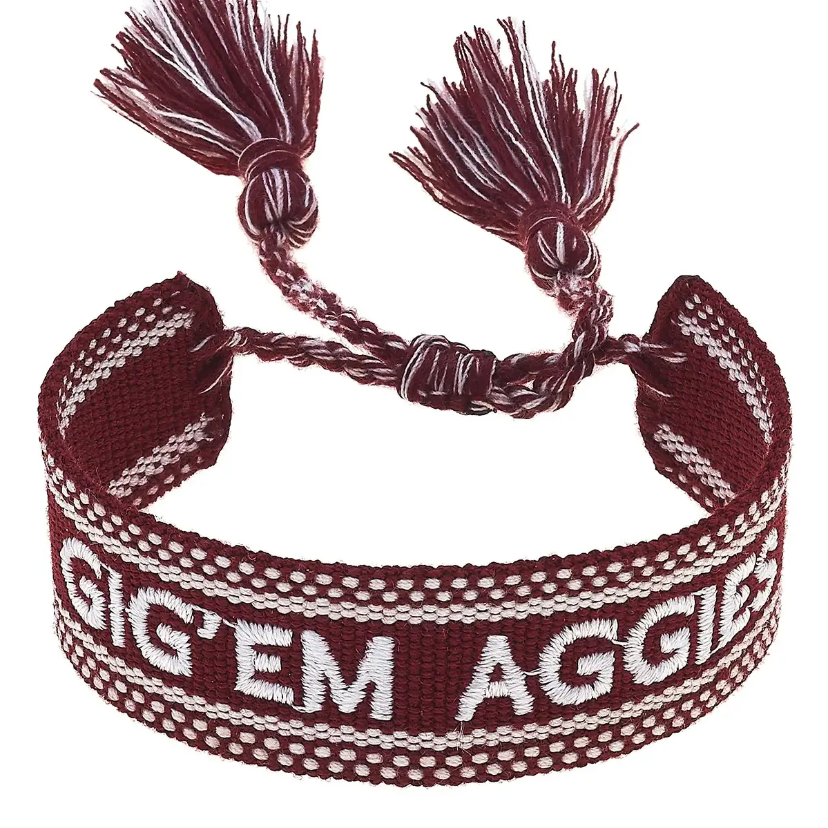 Canvas Texas A&amp;M Aggies Woven Tassel Bracelet