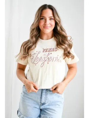 Gameday Social Texas Lasso Luxe  Crop Tee