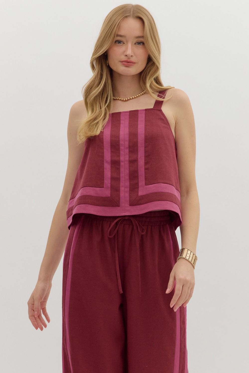 Entro Burgundy Luxe Top