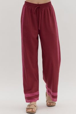 Entro Burgundy Luxe Pants