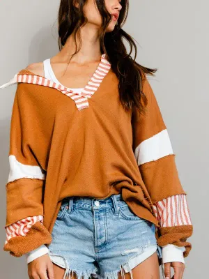 BL Toby Terry Knit Color Block Top