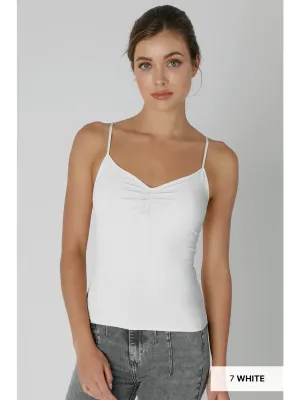 NikiBiki White Shirred Cami