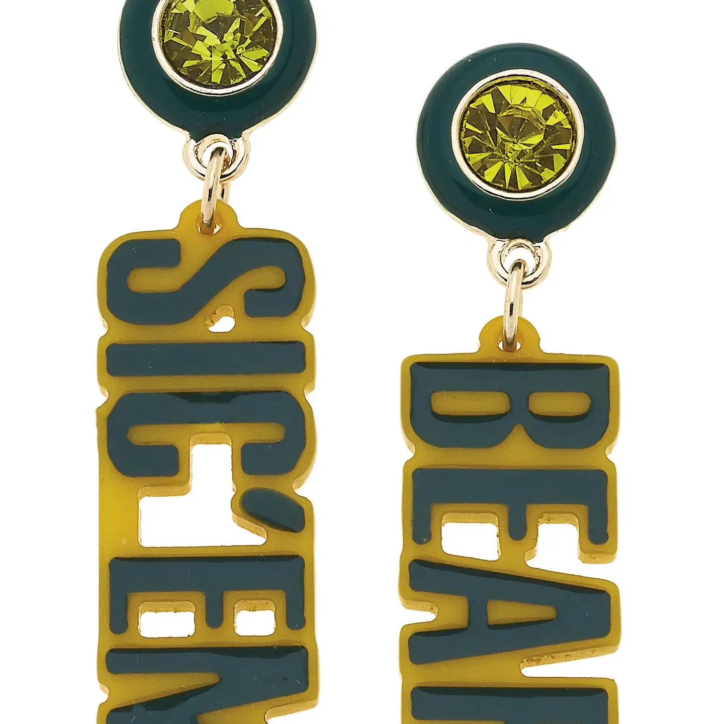 CANVAS Baylor Bears Block Letter Earrings