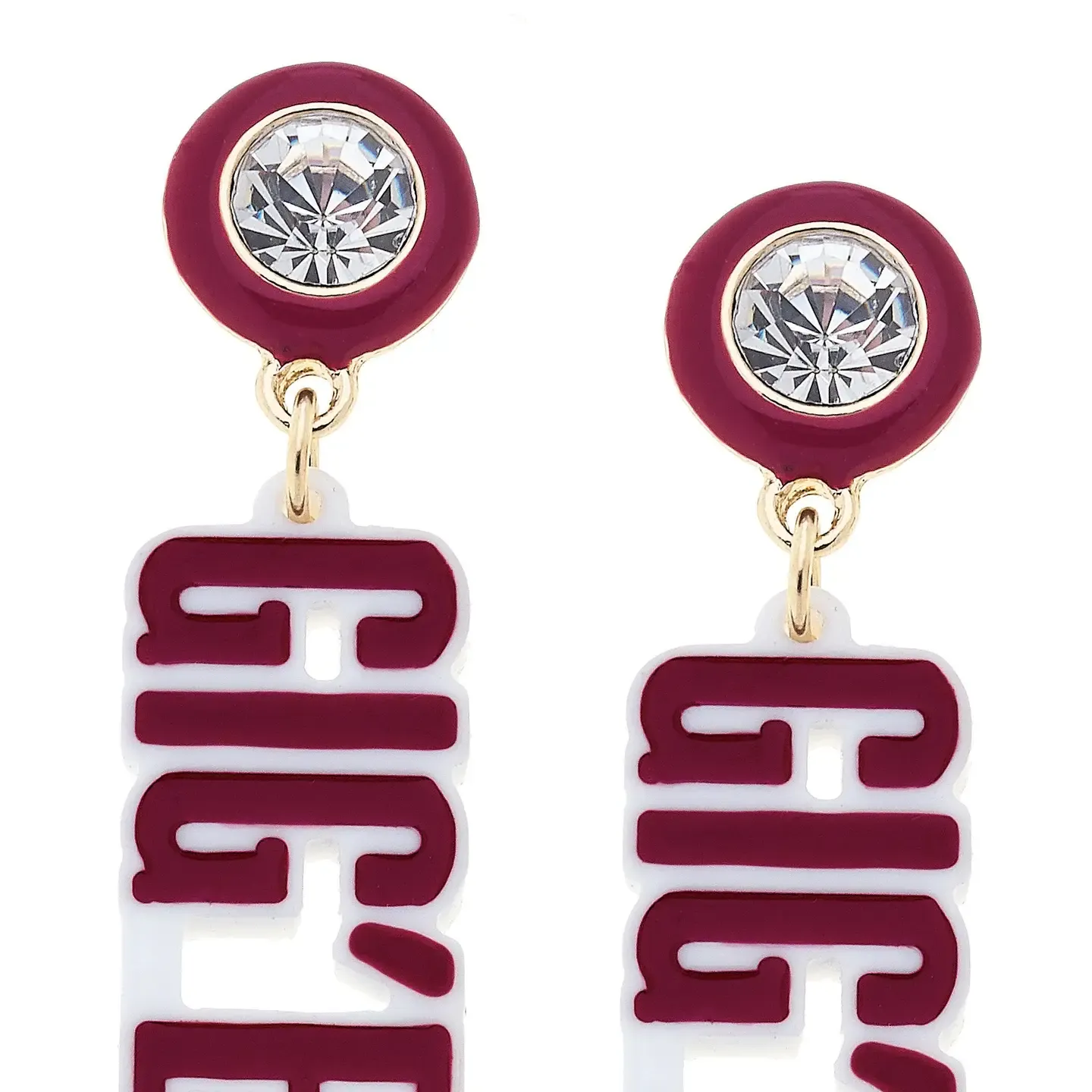 CANVAS A&amp;M Aggies Black Letter Earrings