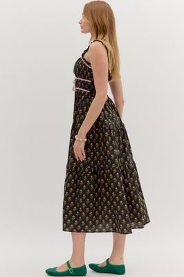 ENTRO Rose Blossom Lace Up Dress