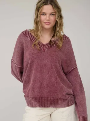 B.P Washed V-Neck Oversized Sweater 