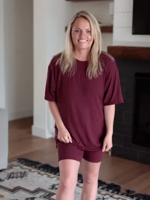 Jadelynn Brooke 24/7 Maroon Rib Knit Set
