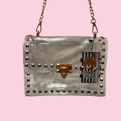 CT Gold Studded Clear Purse