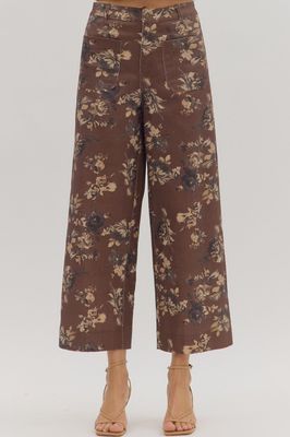 ENTRO Brown Floral Pants 27819