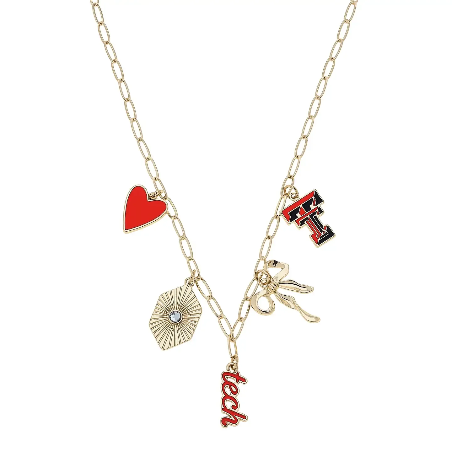 CANVAS Texas Tech Red Raiders Charm Necklace-Paper Clip