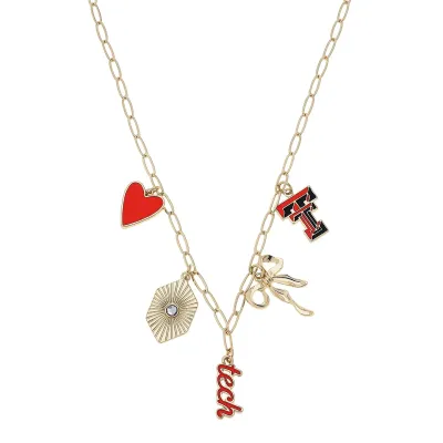 CANVAS Texas Tech Red Raiders Charm Necklace-Paper Clip