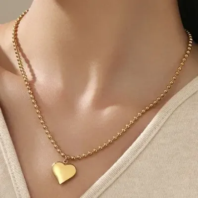 JOSSLYN 18K SS Gold Heart 