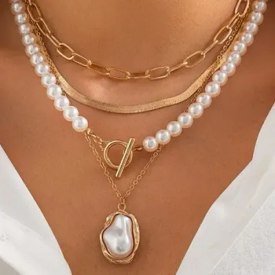 JOSSLYN Pearl Layered Necklace