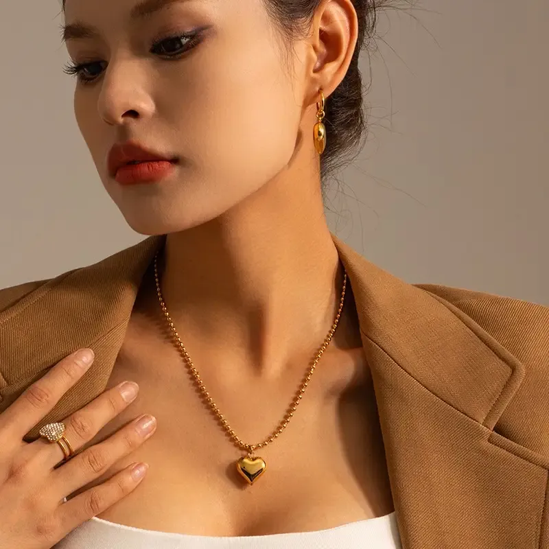 JOSSLYN 18K SS Gold Heart 