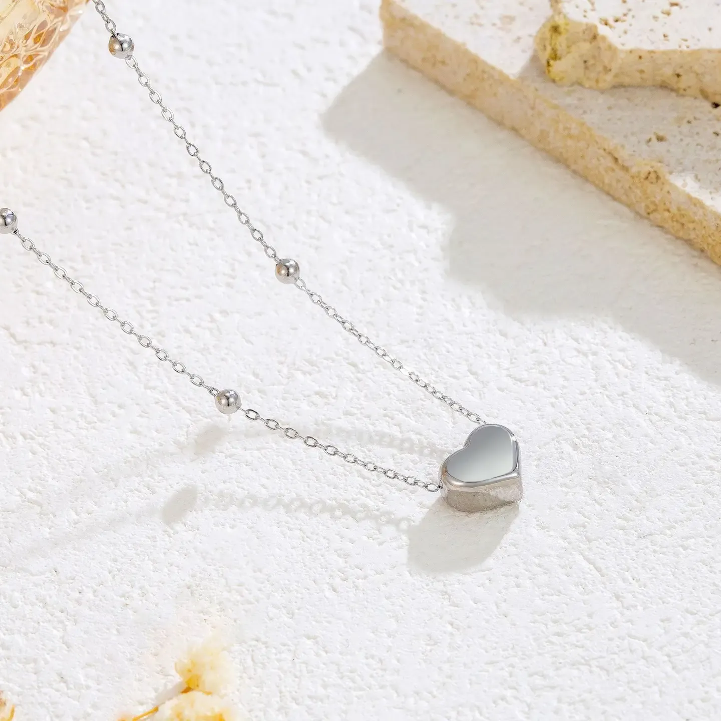 JOSSLYN 18K SS Dainty Heart- Silver