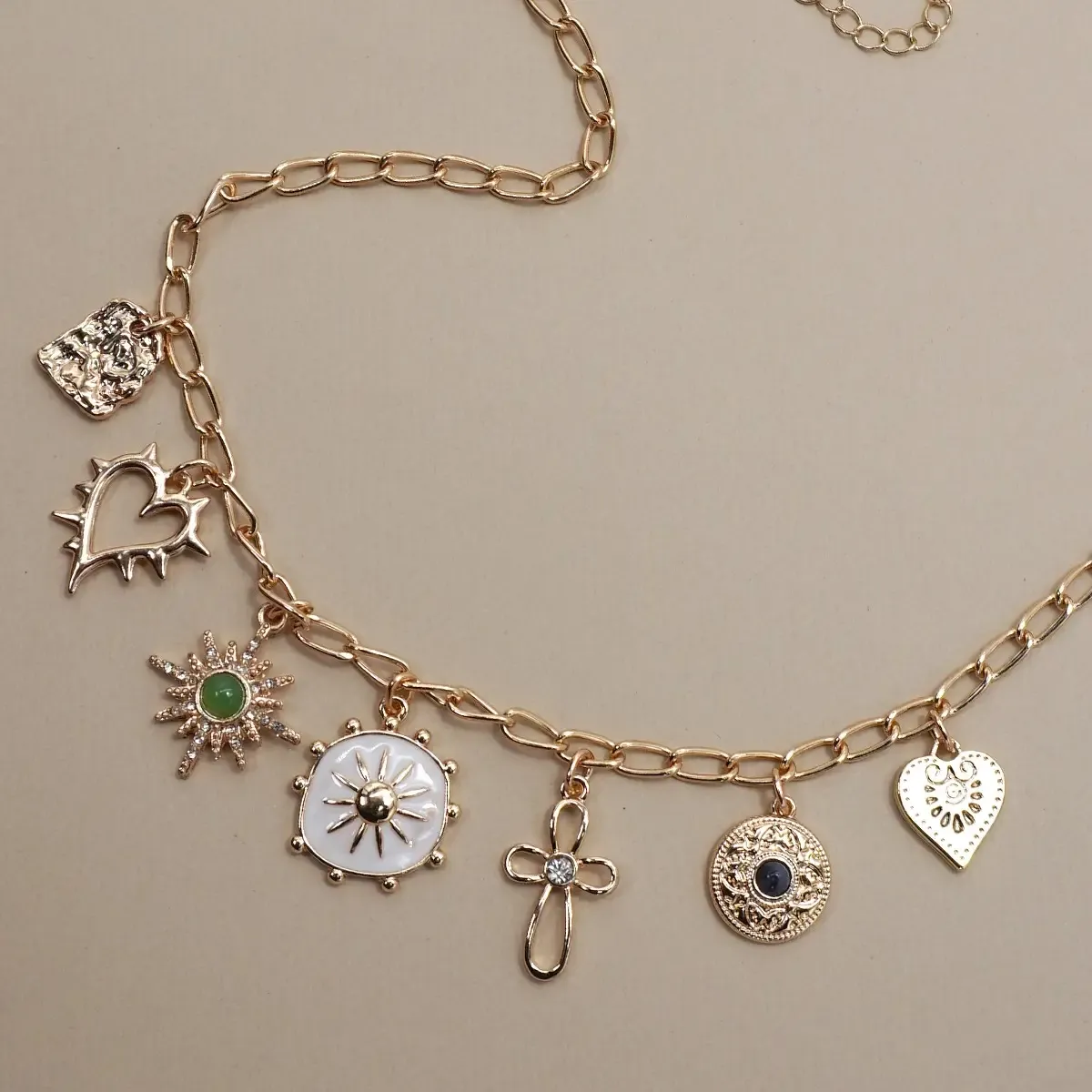 JOSSLYN Sunburst Charm Necklace