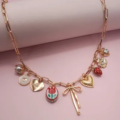 JOSSLYN Toile Charm Necklace