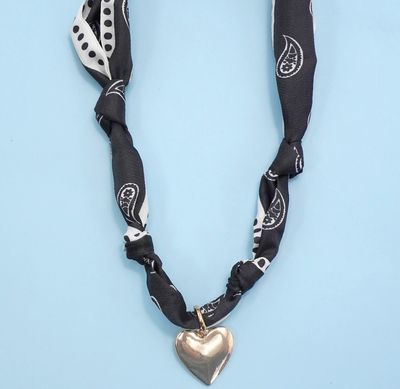 JOSSLYN Black Scarf Necklace